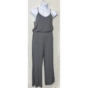 Froemds Grey Spaghetti Strap Elastic Waist Jumpsuit Women’s Size M